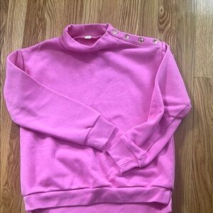 Pink Cowl Neck Sweater with Long Sleeves
